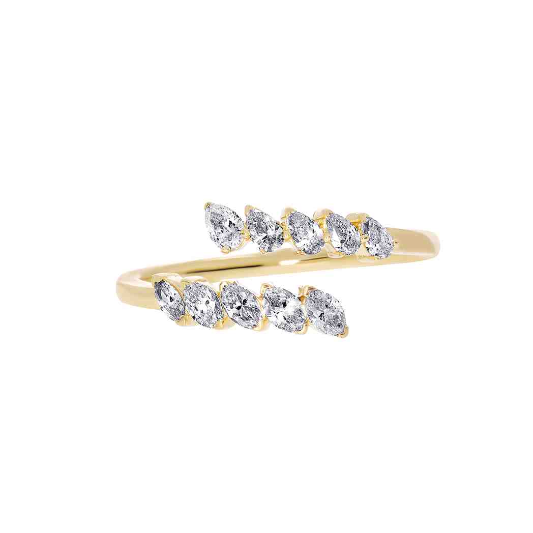 Marquise & Pear Crossover Diamond Ring LR12833A